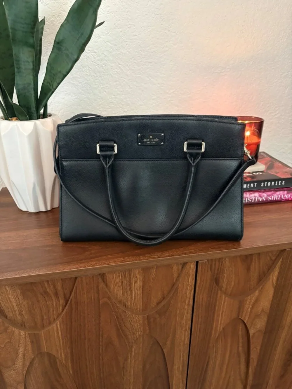 Kate Spade Grove Street Caley Tote in Black Leather